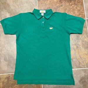 Masters Augusta National Women’s Green Polo Shirt Sz M 100% Cotton Golf Classic